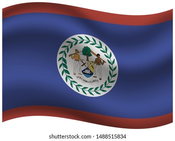 National flag of Belize . original colors and proportion. Simply vector illustration, from countries flag set.
