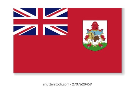Bandera nacional de las Bermudas en estilo plano. Ilustración plana de Vector.
