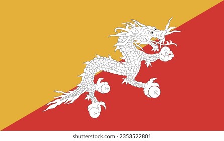 National Flag of Bhutan | Vector
