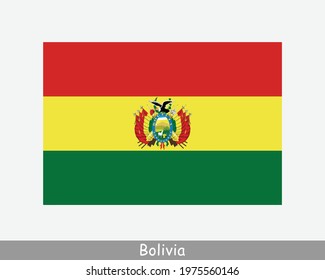 National Flag of Bolivia. Bolivian Country Flag. Plurinational State of Bolivia Detailed Banner. EPS Vector Illustration File