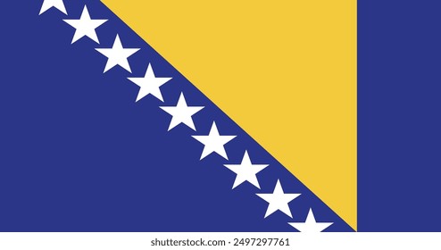 National flag of Bosnia. Rectangular flag. Vector illustration