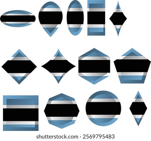 The national flag of Botswana consists of a sky blue field cut horizontally in the centre by a black stripe with a thin white frame. Adopted in 1966