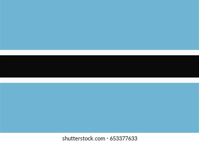 National flag of Botswana. Vector illustration