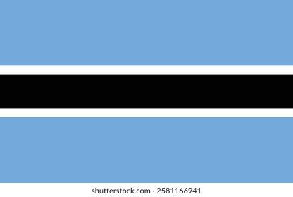 National flag of Botswana. Botswana flag Vector. National  flag of Botswana. Botswana flag official colors and proportion digital vector illustration.