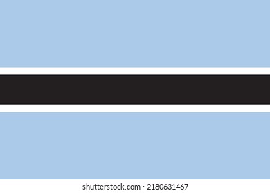 National flag of Botswana in vector(EPS) format. Colors and proportion are based on actual and official dimensions.