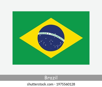 National Flag of Brazil. Brazilian Country Flag. Federative Republic of Brazil Detailed Banner. EPS Vector Illustration File svg