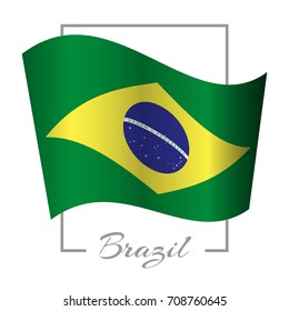 national flag of Brazil in a frame background vector illustration