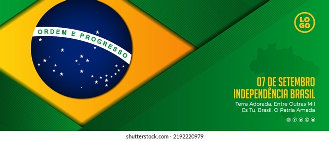 National flag brazil independence day  celebration banner template