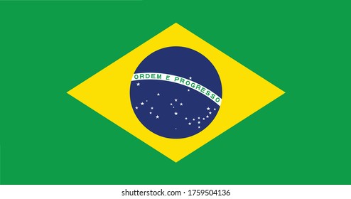Nationale Flagge Brasiliens. Vektorgrafik, Vektorgrafik der brasilianischen Flagge. EPS, Vektorgrafik, Illustration.