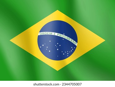 National flag of Brazil. Vector illustration.