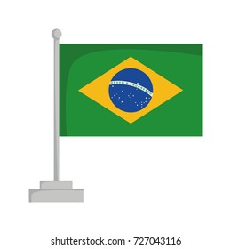 National flag of Brazil Vector Illustration