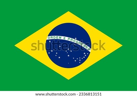 National flag of Brazil. Vector illustration.