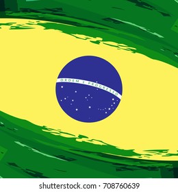 national flag of Brazil watercolor background vector illustration