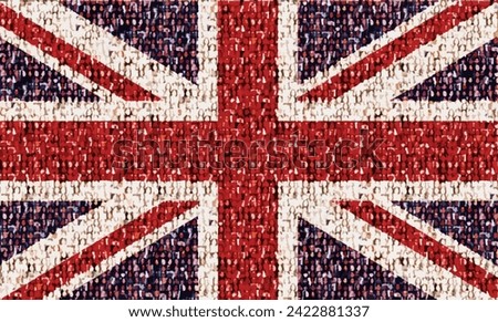 National flag of Britain, a composite of thousands of unrecognizable people.