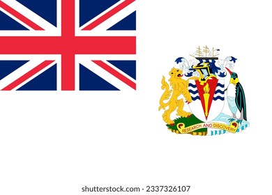 National flag of British Antarctic Territory.Vector illustration.