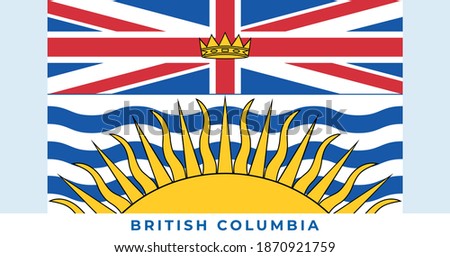 National flag of British Columbia. Vector illustration, Vector of British Columbia flag.