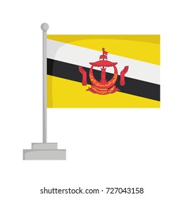 National flag of Brunei Vector Illustration