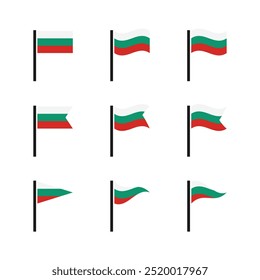 National flag of Bulgaria. Flag icon set isolated background vector