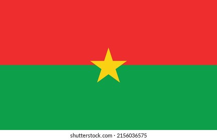 The national flag of Burkina Faso with official Pan-African colors. Flag of Burkina Faso vector illustration