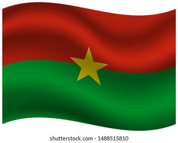 National flag of Burkina Faso. original colors and proportion. Simply vector illustration eps10, from countries flag set.