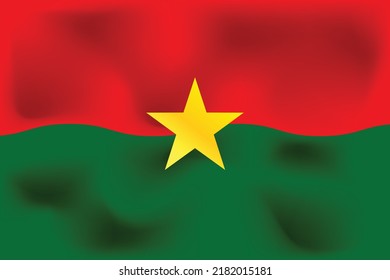 National flag of Burkina Faso. Red and green colors with yellow star