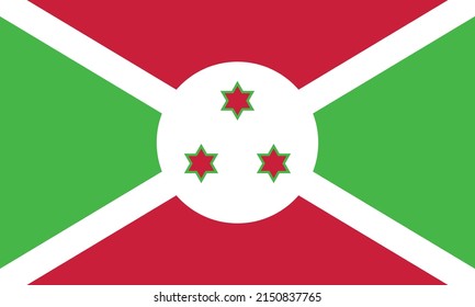 National flag of Burundi - Vector Eps10