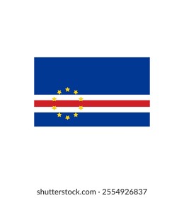 national flag of Cabo Verde country isolated 