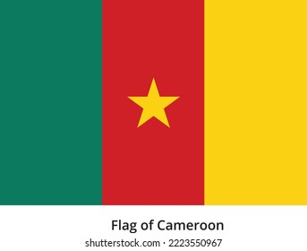the national flag of Cameroon tricolor of a green, red gold five-pointed star