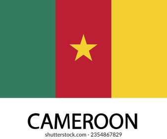 national flag of cameroon vector art