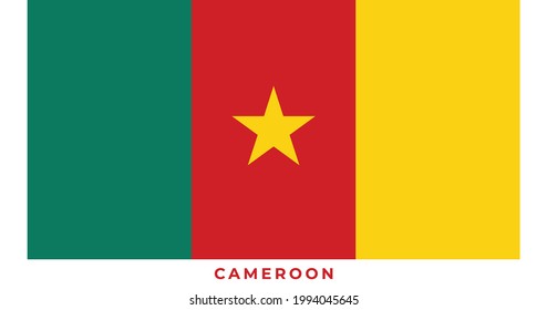La bandera nacional de Camerún. Ilustración vectorial de Camerún, Vector de la bandera de Camerún.