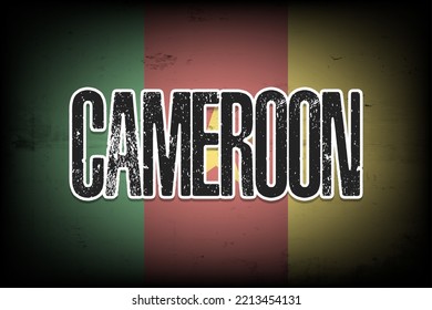 National flag of Cameroon. Vintage background. Grunge texture. Banner design pattern. Vector illustration
