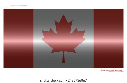 National Flag of Canada in black shadow. Canadian flag in Rectangle shape. North American Country. Canada flag isolated on white background. Editable vector EPS available