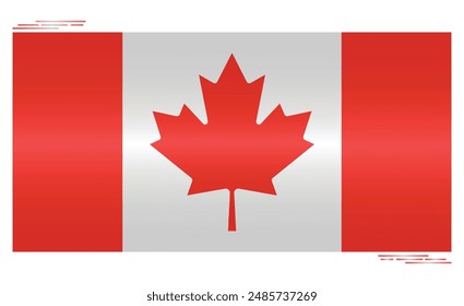 National Flag of Canada. Canadian flag in Rectangle shape. North American Country. Canada flag isolated on white background. Editable vector EPS available