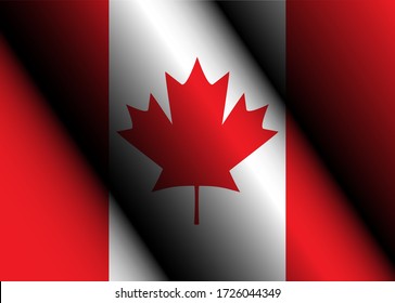 The national flag of Canada, with colored maple leaves m