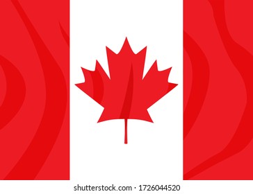 Bandera nacional de Canadá, con hojas de arce de color