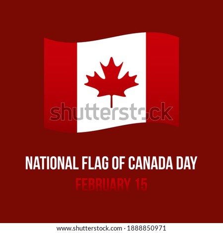 National Flag of Canada Day vector card, illustration with wavy canadian flag.