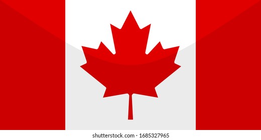 the national flag of canada is glossy. proportion 1:2