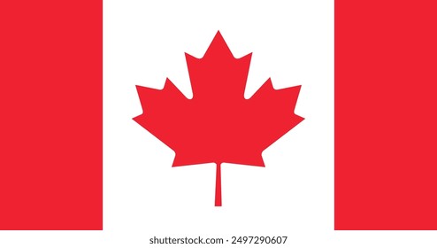 National flag of Canada. Rectangular flag. Vector illustration