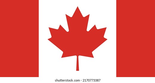 The national flag of Canada vector illustration. Flag of the Republic of Canada with accurate color and proportion flag
