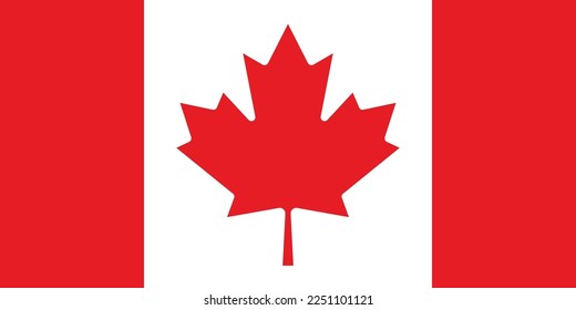 The national flag of Canada. Vector illustration