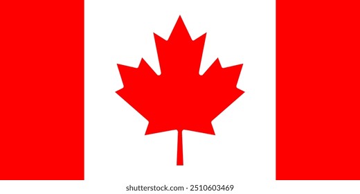 A bandeira nacional do Canadá. Ilustração vetorial