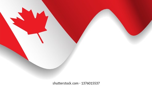National flag of Canada waving.