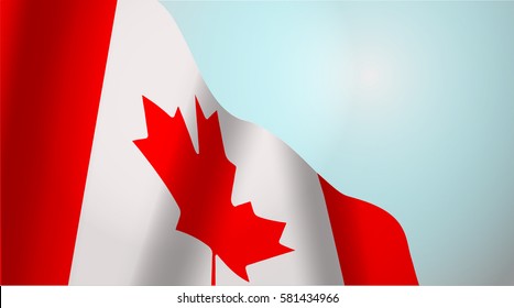 national flag of Canada waving