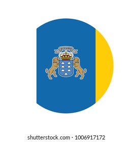 National flag of Canary Islands with correct proportions, element, colors for education books and official documentation.