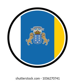 National flag of Canary Islands with correct proportions, element, colors for education books and official documentation.
