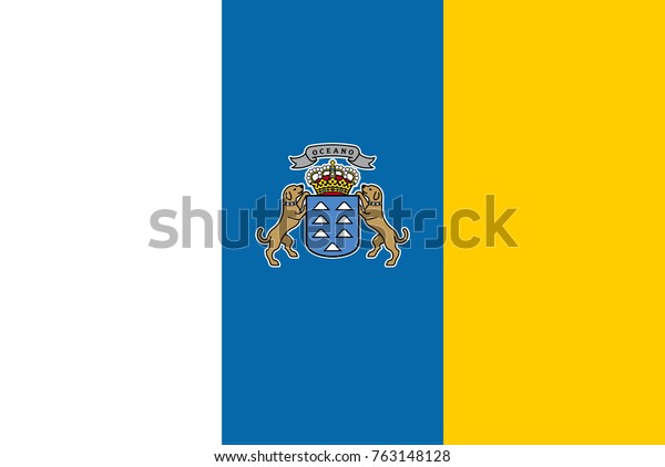 National Flag Canary Islands Correct Proportions Stock Vector (Royalty ...