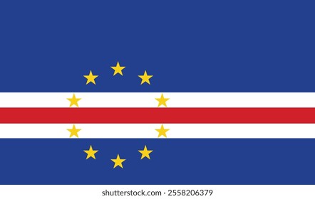 The national flag of Cape Verde (bandeira nacional de Cabo Verde) was adopted on 22 September 1992, replacing the flag adopted during independence