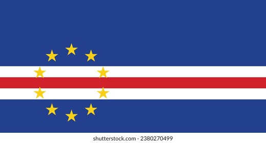 National flag of Cape Verde Cabo Verde that can be used for national days. Vector illustration