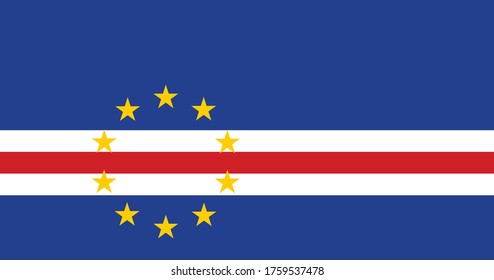 National flag of Cape Verde. Vector illustration, Vector of Cape Verde flag. EPS, Vector, illustration.