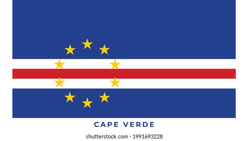 The national flag of Cape Verde. Vector illustration of Cape Verde, Vector of Cape Verde flag.